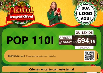 Modelo de Cartaz para Cartaz A4 Horizontal com o tema Natal Imperdível para Concessionaria de Motos