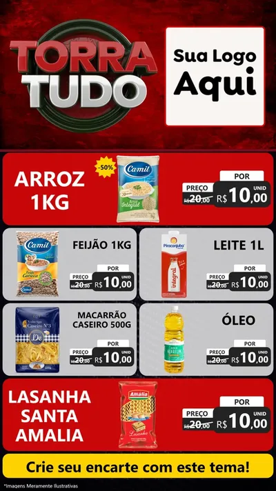 Modelo de TV para TV Vertical com o tema Torra Tudo para Supermercado
