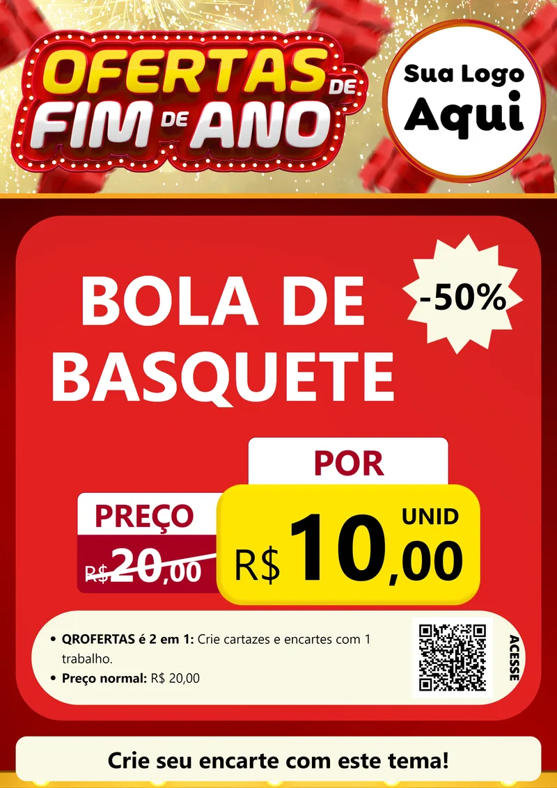 Modelo de Cartaz para Cartaz A4 Vertical com o tema Ofertas de Fim de Ano para Artigos Esportivos