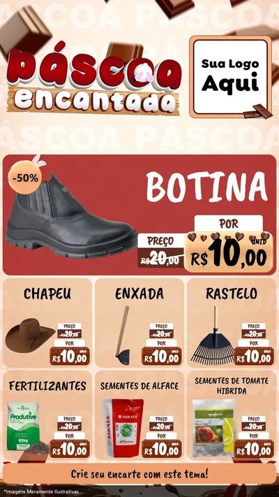 Modelo de Rede Social para Stories com o tema Páscoa Encantada para Agropecuária