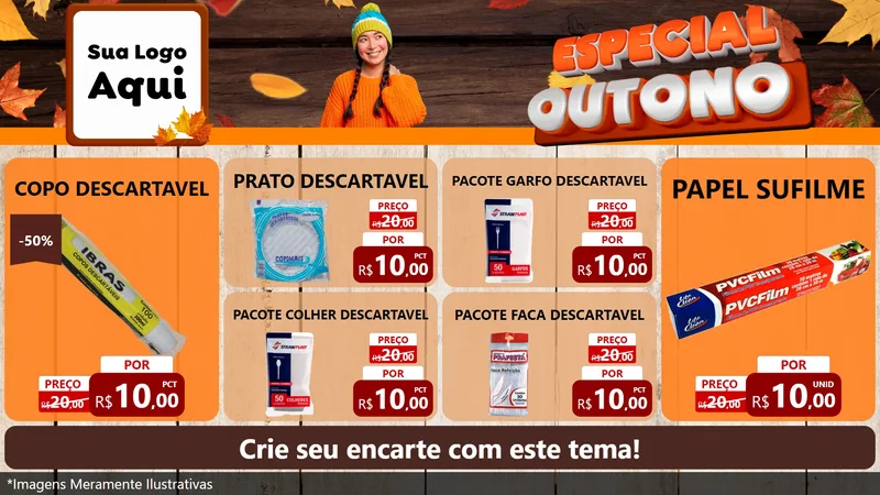 Modelo de TV para TV Horizontal com o tema Especial Outono para Embalagens