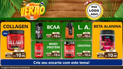 Modelo de TV para TV Horizontal com o tema Verão para Suplementos alimentares