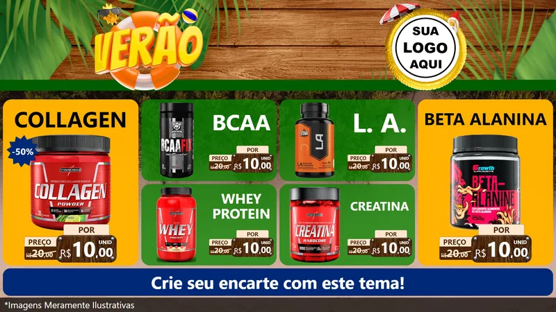 Modelo de TV para TV Horizontal com o tema Verão para Suplementos alimentares