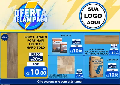 Modelo de Encarte para Encarte A4 Horizontal com o tema Oferta Relâmpago para Pisos e revestimentos