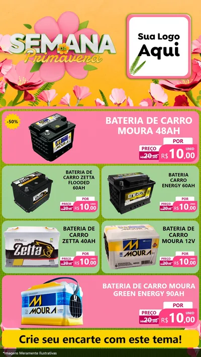Modelo de TV para TV Vertical com o tema Semana da Primavera para Baterias Elétricas