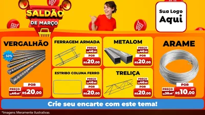 Modelo de TV para TV Horizontal com o tema Saldão de Março para Ferragens
