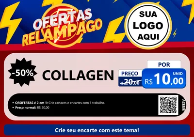 Modelo de Cartaz para Cartaz A4 Horizontal com o tema Ofertas Relâmpago para Suplementos alimentares