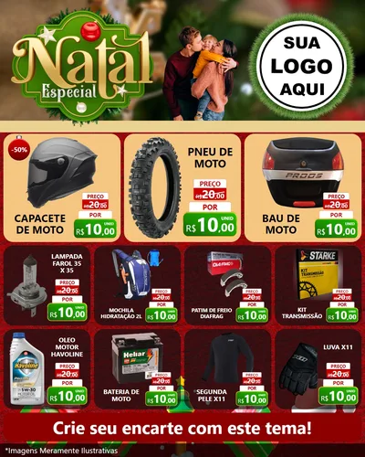 Modelo de Rede Social para Feed Instagram com o tema Natal Especial para Moto peças
