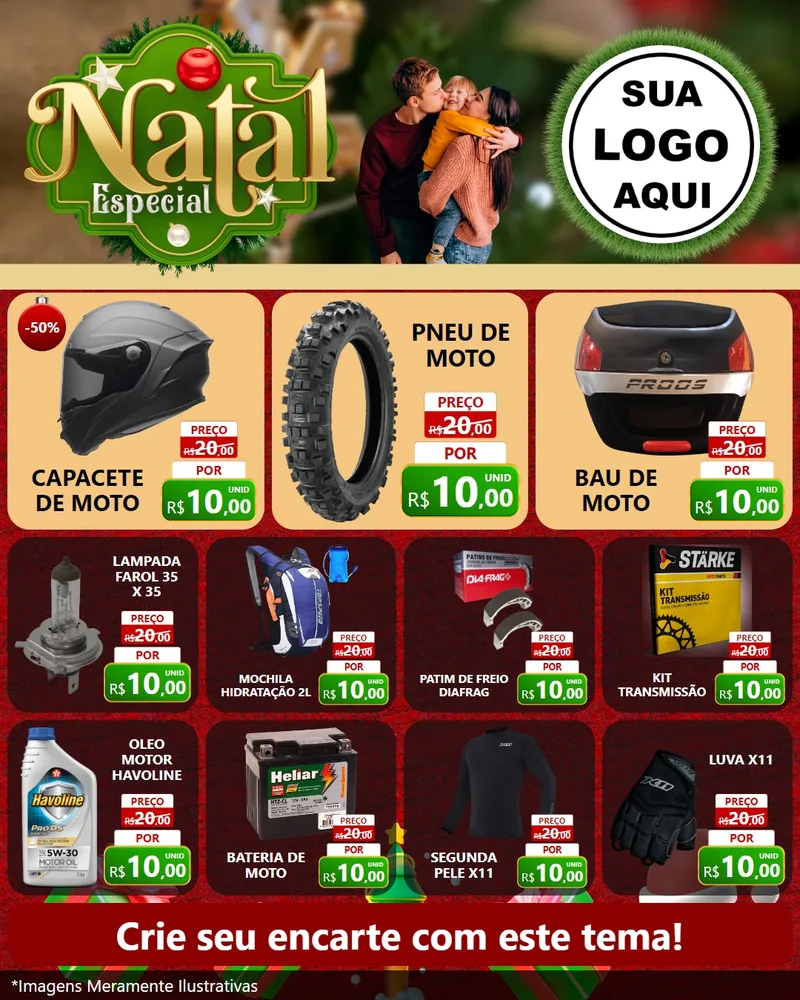 Modelo de Rede Social para Feed Instagram com o tema Natal Especial para Moto peças