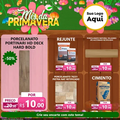 Modelo de Rede Social para Feed Facebook com o tema Mês da Primavera para Pisos e revestimentos