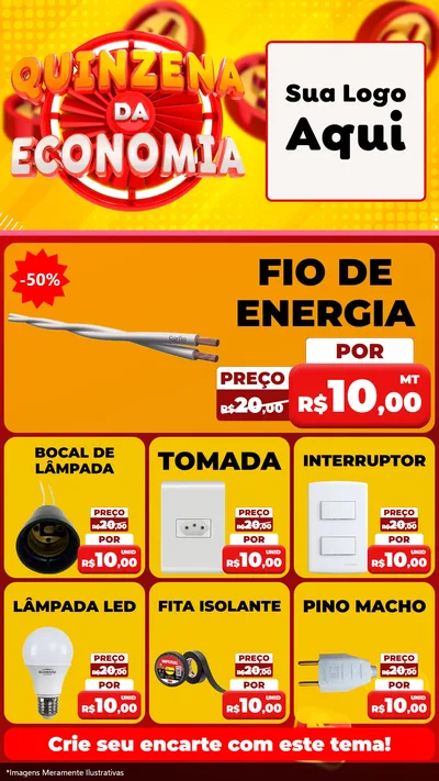 Modelo de Rede Social para Stories com o tema Quinzena Da Economia para Materiais Elétricos