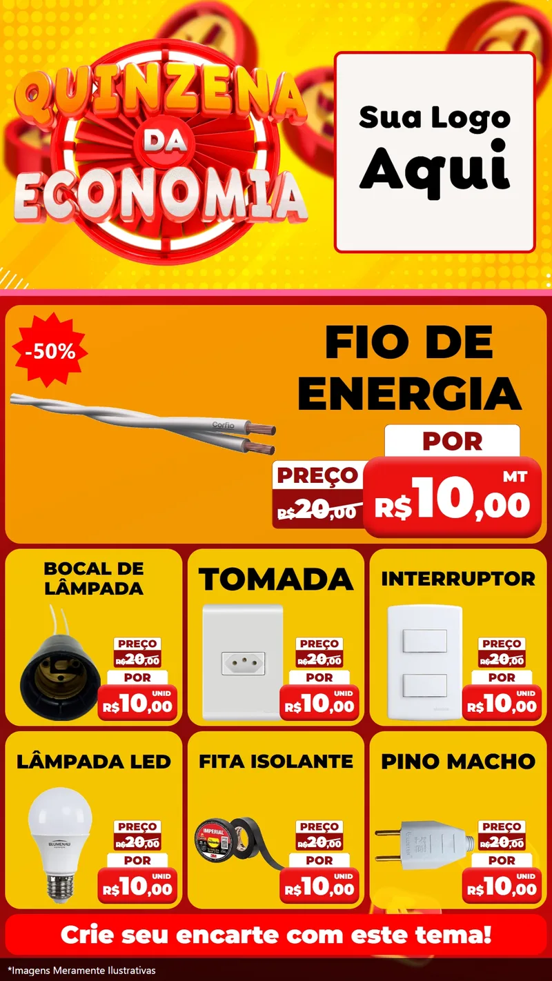 Modelo de Rede Social para Stories com o tema Quinzena Da Economia para Materiais Elétricos