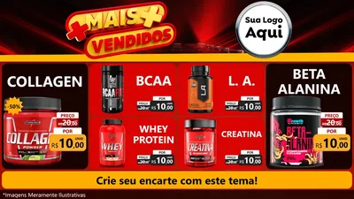 Modelo de TV para TV Horizontal com o tema Mais Vendidos para Suplementos alimentares