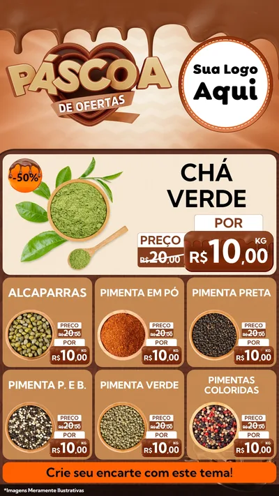 Modelo de Rede Social para Stories com o tema Páscoa de Ofertas para Produtos Naturais