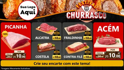 Modelo de TV para TV Horizontal com o tema Festival do Churrasco para Açougue