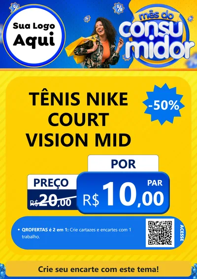Modelo de Cartaz para Cartaz A4 Vertical com o tema Mês do Consumidor para Calçados