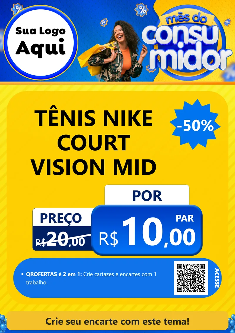 Modelo de Cartaz para Cartaz A4 Vertical com o tema Mês do Consumidor para Calçados