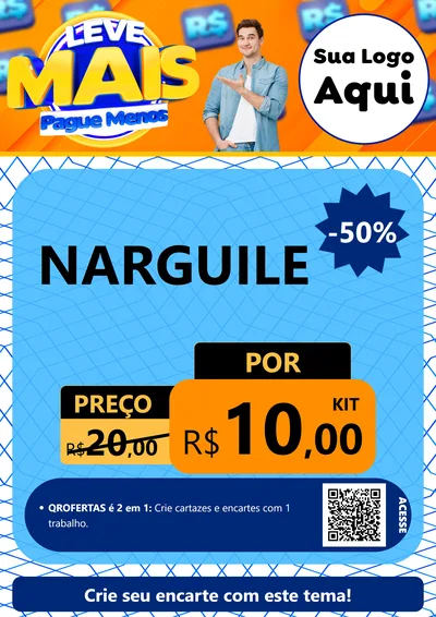 Modelo de Cartaz para Cartaz A4 Vertical com o tema Leve Mais, Pague Menos para Tabacaria
