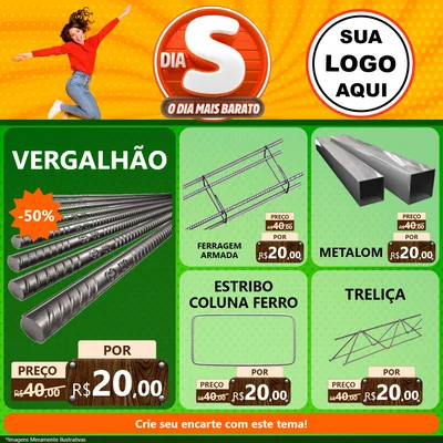 Modelo de Rede Social para Feed Facebook com o tema Dia S - O Dia Mais Barato para Ferragens