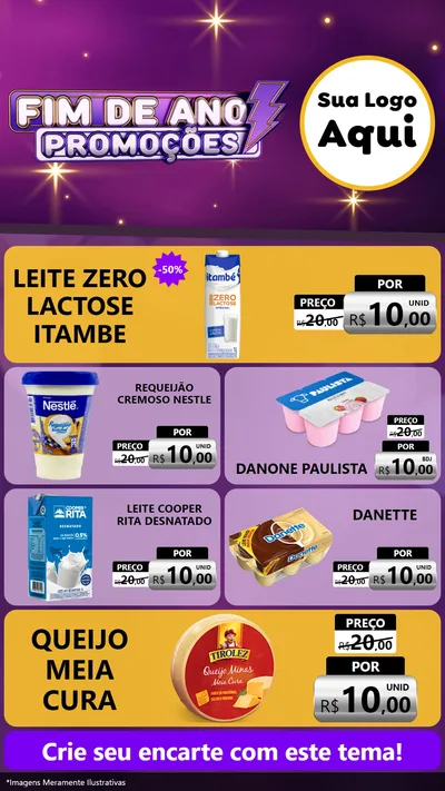 Modelo de TV para TV Vertical com o tema Fim de Ano Promoções para Frios e Laticínios