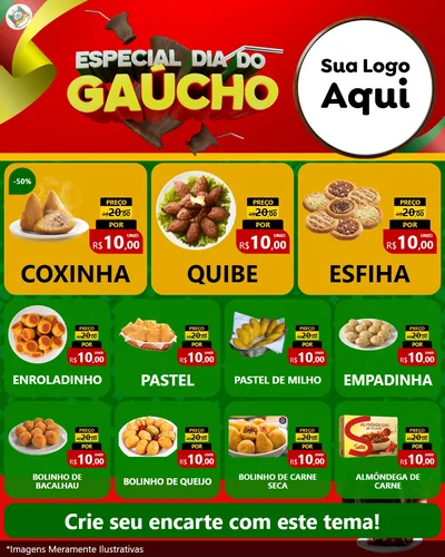 Modelo de Rede Social para Feed Instagram com o tema Especial Dia do Gaúcho para Salgadaria