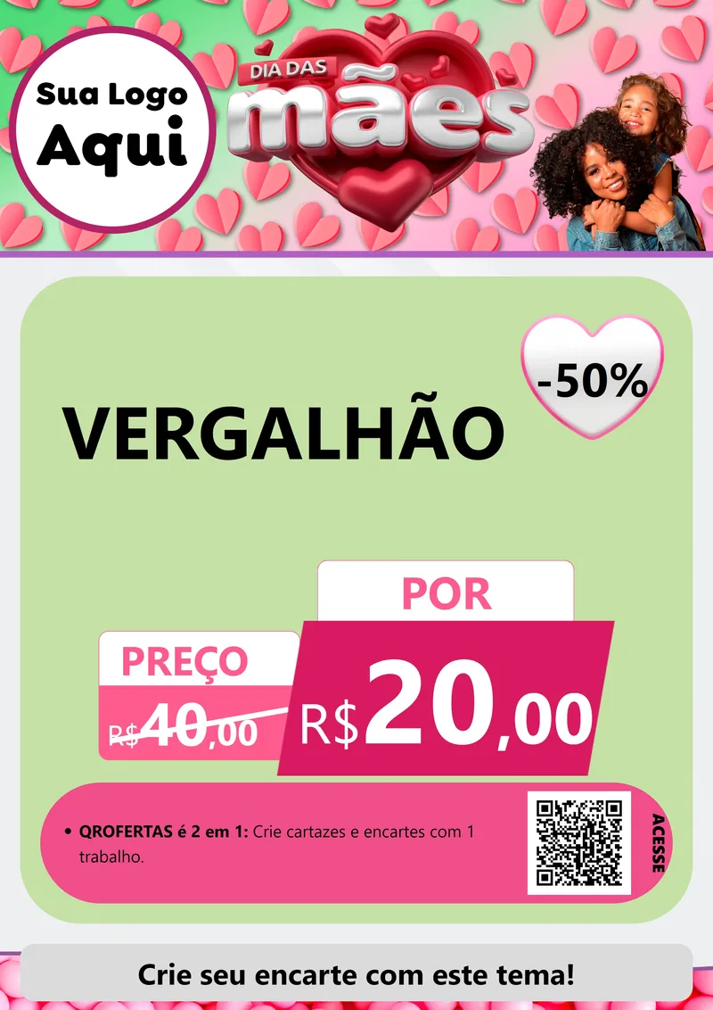 Modelo de Cartaz para Cartaz A4 Vertical com o tema Dia das Mães para Ferragens