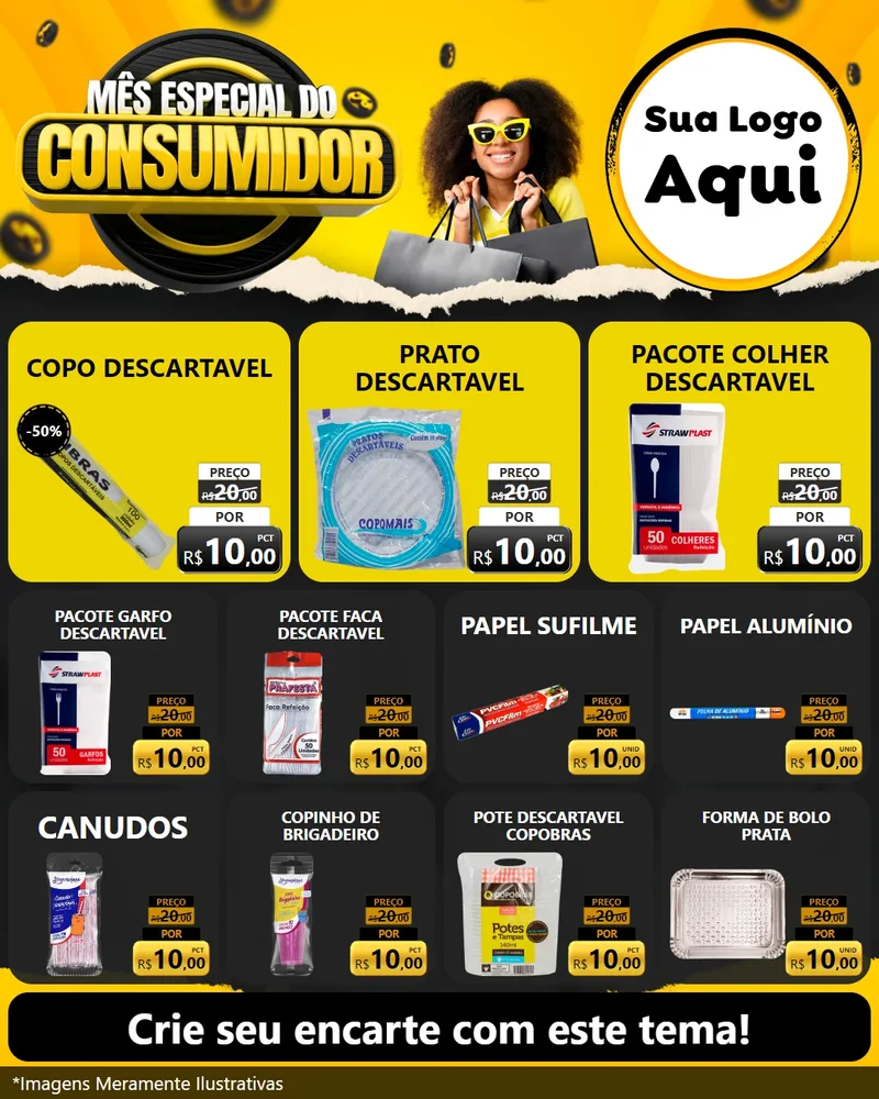 Modelo de Rede Social para Feed Instagram com o tema Mês Especial do Consumidor para Embalagens