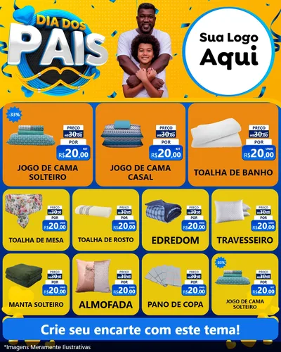Modelo de Rede Social para Feed Instagram com o tema Dia dos Pais para Cama, Mesa e Banho