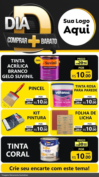 Modelo de TV para TV Vertical com o tema Dia D Mais Economia para Tintas e Ferramentas