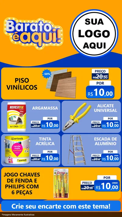 Modelo de TV para TV Vertical com o tema Barato é aqui para Material para Construção