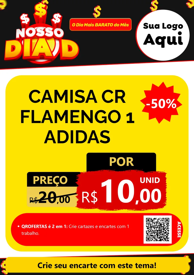 Modelo de Cartaz para Cartaz A4 Vertical com o tema Nosso Dia D para Roupas e acessórios