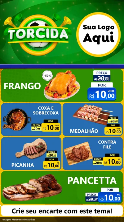 Modelo de TV para TV Vertical com o tema Torcida para Assados