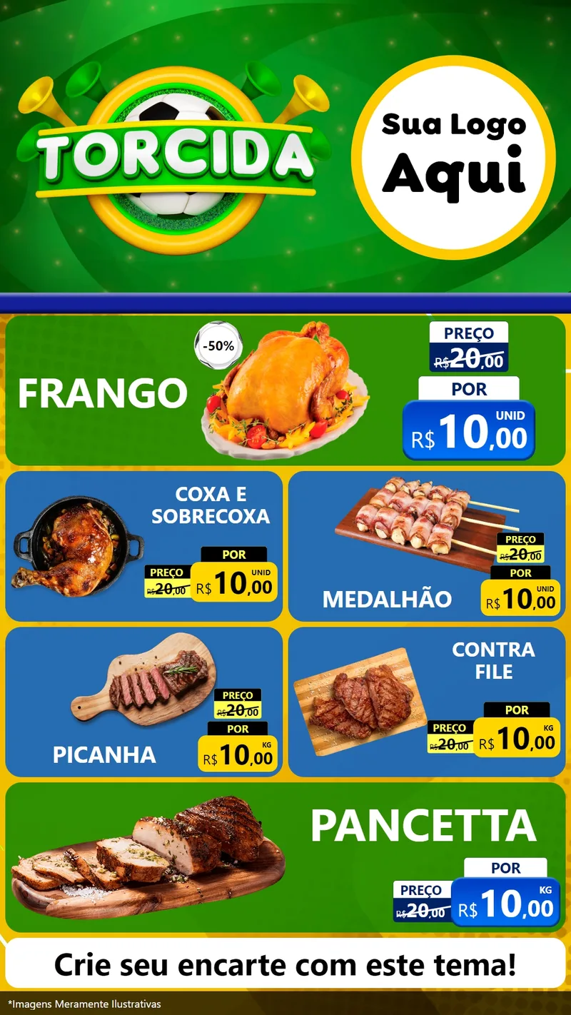 Modelo de TV para TV Vertical com o tema Torcida para Assados
