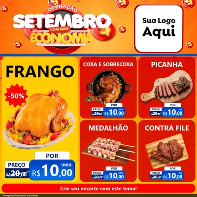 Modelo de Rede Social para Feed Facebook com o tema Operação Setembro Com Muita Economia para Assados