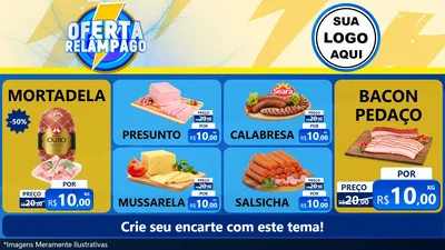 Modelo de TV para TV Horizontal com o tema Oferta Relâmpago para Frios e Laticínios