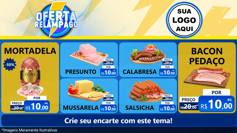 Modelo de TV para TV Horizontal com o tema Oferta Relâmpago para Frios e Laticínios