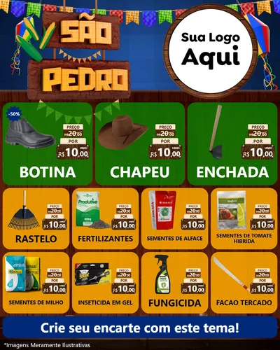 Modelo de Rede Social para Feed Instagram com o tema São Pedro para Agropecuária