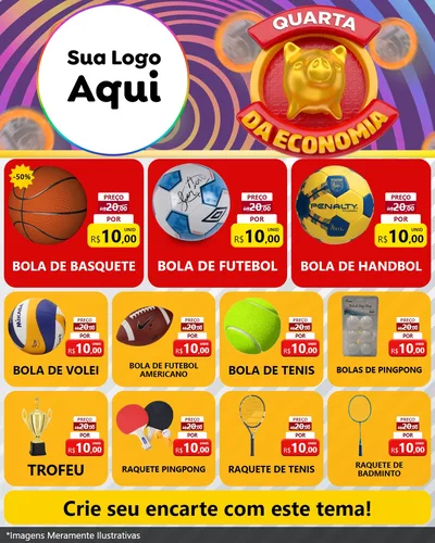 Modelo de Rede Social para Feed Instagram com o tema Quarta da Economia para Artigos Esportivos