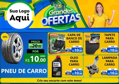 Modelo de Encarte para Encarte A4 Horizontal com o tema Grandes Ofertas para Auto peças