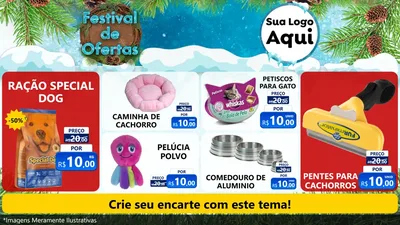 Modelo de TV para TV Horizontal com o tema Festival de Ofertas - Inverno para Pet Shop