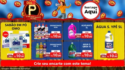 Modelo de TV para TV Horizontal com o tema Dia P - O Dia Mais Barato Do Mês para Produtos de Limpeza