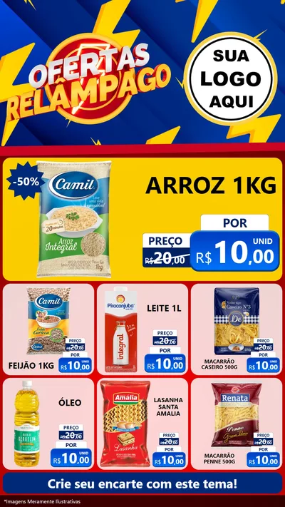 Modelo de Rede Social para Stories com o tema Ofertas Relâmpago para Supermercado