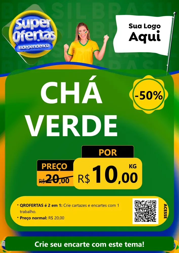 Modelo de Cartaz para Cartaz A4 Vertical com o tema Super Ofertas de Independência para Produtos Naturais