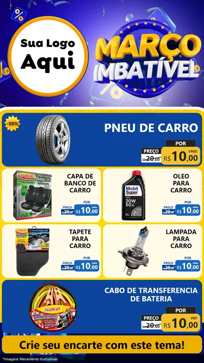 Modelo de TV para TV Vertical com o tema Março Imbatível para Auto peças