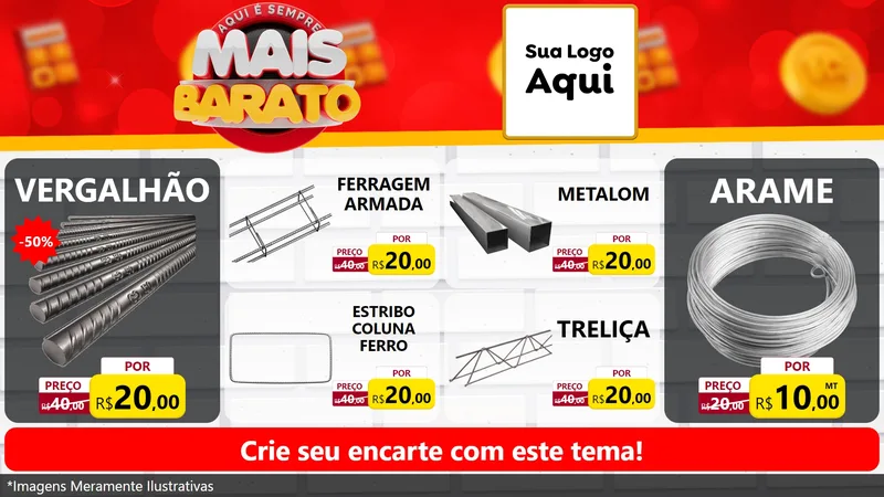 Modelo de TV para TV Horizontal com o tema Mais Barato para Ferragens