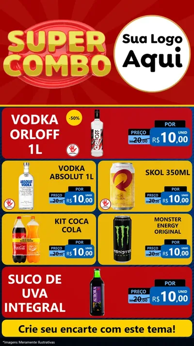 Modelo de TV para TV Vertical com o tema Super Combo para Distribuidora de bebidas