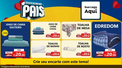 Modelo de TV para TV Horizontal com o tema Oferta Do Dia Dos Pais para Cama, Mesa e Banho