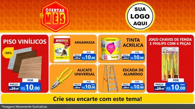 Modelo de TV para TV Horizontal com o tema Ofertas do Mês para Material para Construção