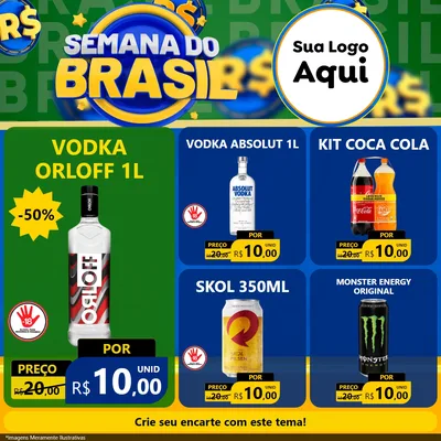 Modelo de Rede Social para Feed Facebook com o tema Semana Do Brasil para Distribuidora de bebidas