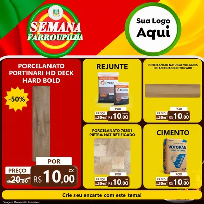 Modelo de Rede Social para Feed Facebook com o tema Semana Farroupilha para Pisos e revestimentos